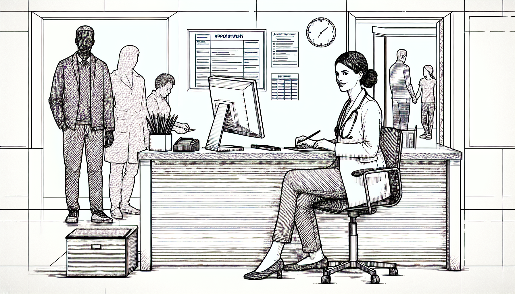 Pencil sketch illustration for: Client Acquisition for ABA Clinics: Referrals, Outreach, and Sustainable Growth
