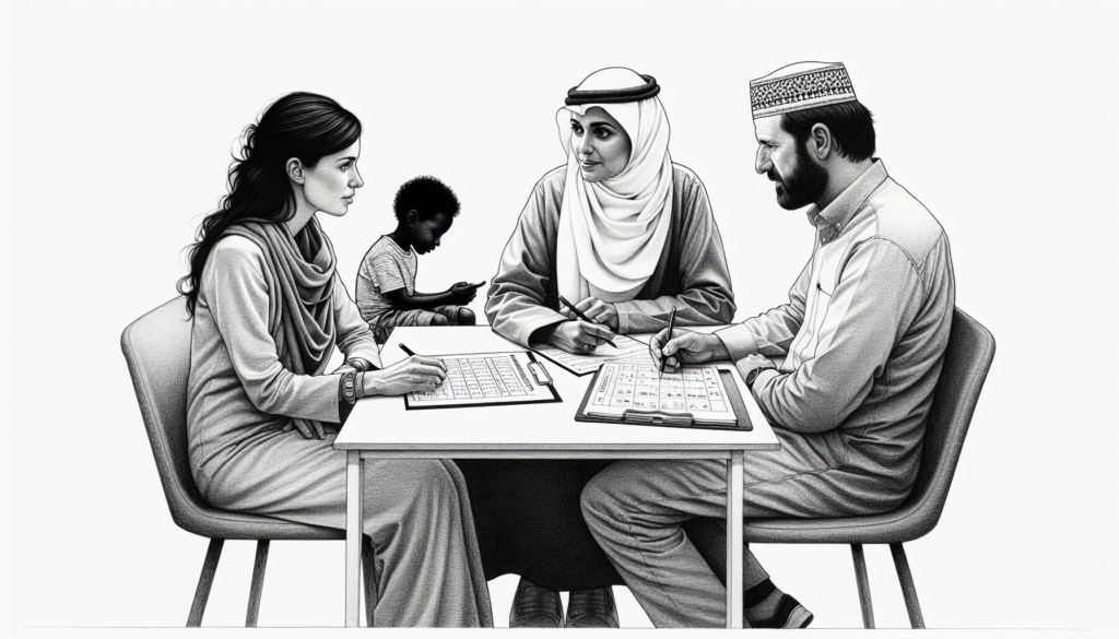 Pencil sketch illustration for: Caregiver Collaboration in ABA: Buy-In, Training, and Real-World Follow-Through