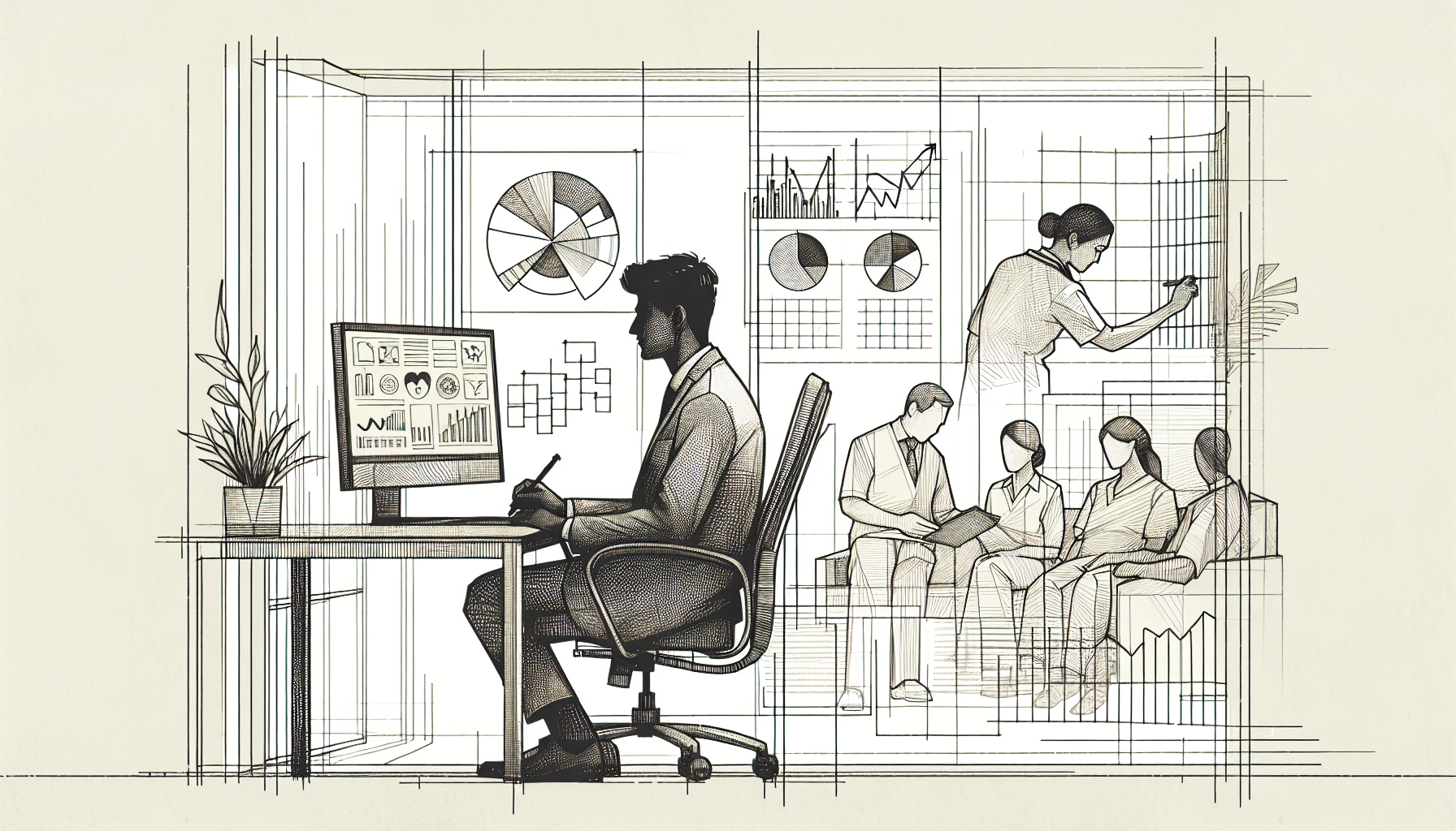 Pencil sketch illustration for: Financial Health & KPIs for ABA Clinics: The Metrics That Actually Matter