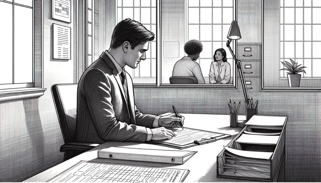 Pencil sketch illustration for: Ethics & Compliance for ABA Businesses: Billing, Supervision, and Risk Reduction