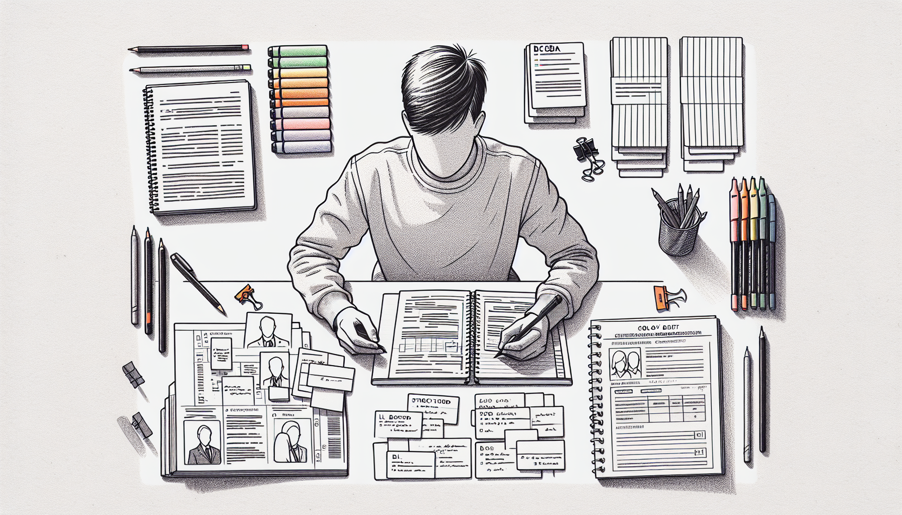Pencil sketch illustration for: BCBA Task List Mastery: How to Study the Task List and Actually Retain It