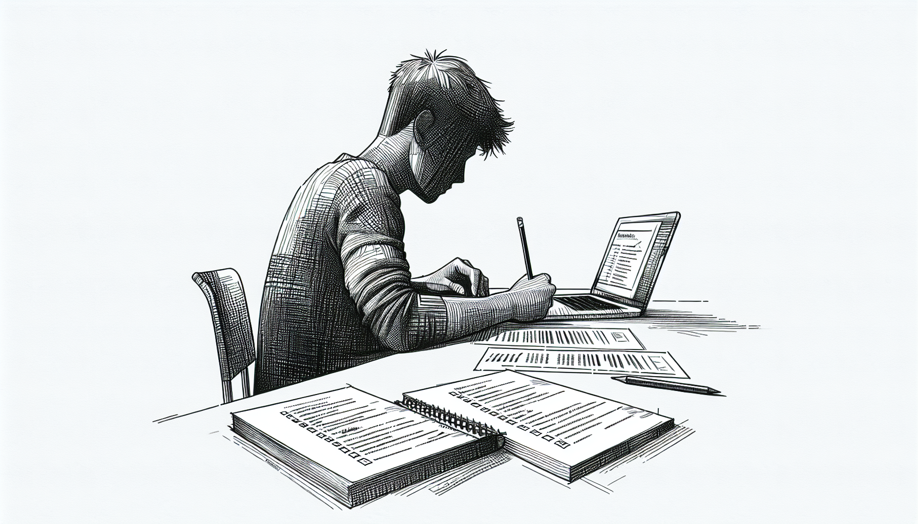 Pencil sketch illustration for: Mock Exam Practice for the BCBA Exam: How to Use Mocks to Raise Your Score Fast