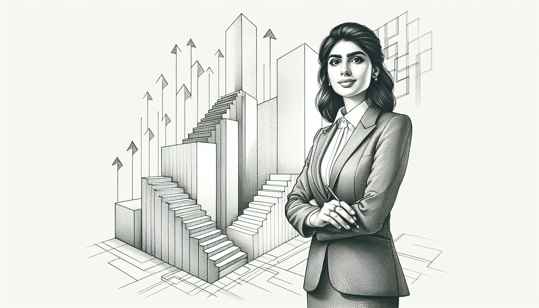 Pencil sketch illustration for: Career Pathways & Professional Growth in ABA: Ladders, Mentorship, and Pay Progression: