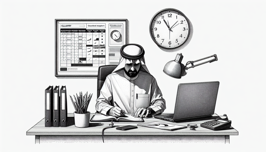 Pencil sketch illustration for: Workload & Scheduling Optimization in ABA: Caseloads, Schedules, and Burnout Prevention: