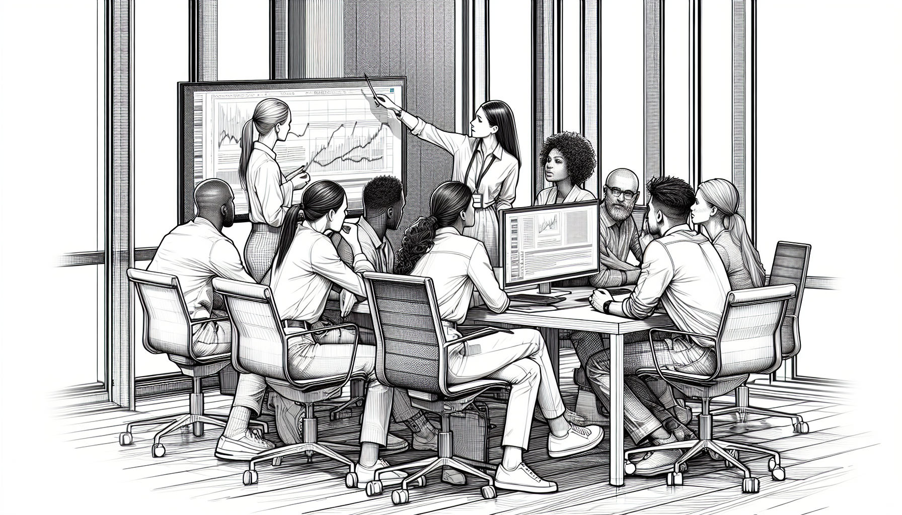 Pencil sketch illustration for: Implementing New Tech in an ABA Clinic: Adoption, Training, and Change Management: Common Mis