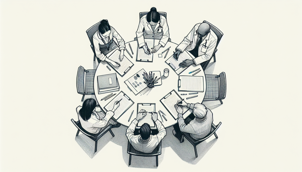 Pencil sketch illustration for: Interdisciplinary Practice in ABA: Collaborating With SLPs, OTs, Schools, and Physicians: Too