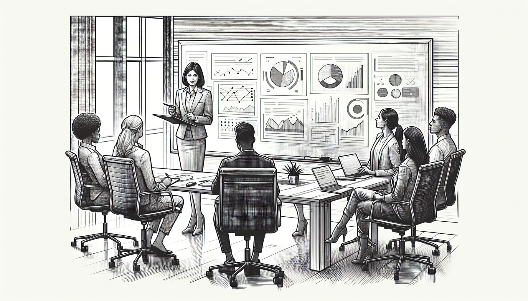 Pencil sketch illustration for: Leadership & Management in ABA Business: Running Teams, Meetings, and Accountability: Re