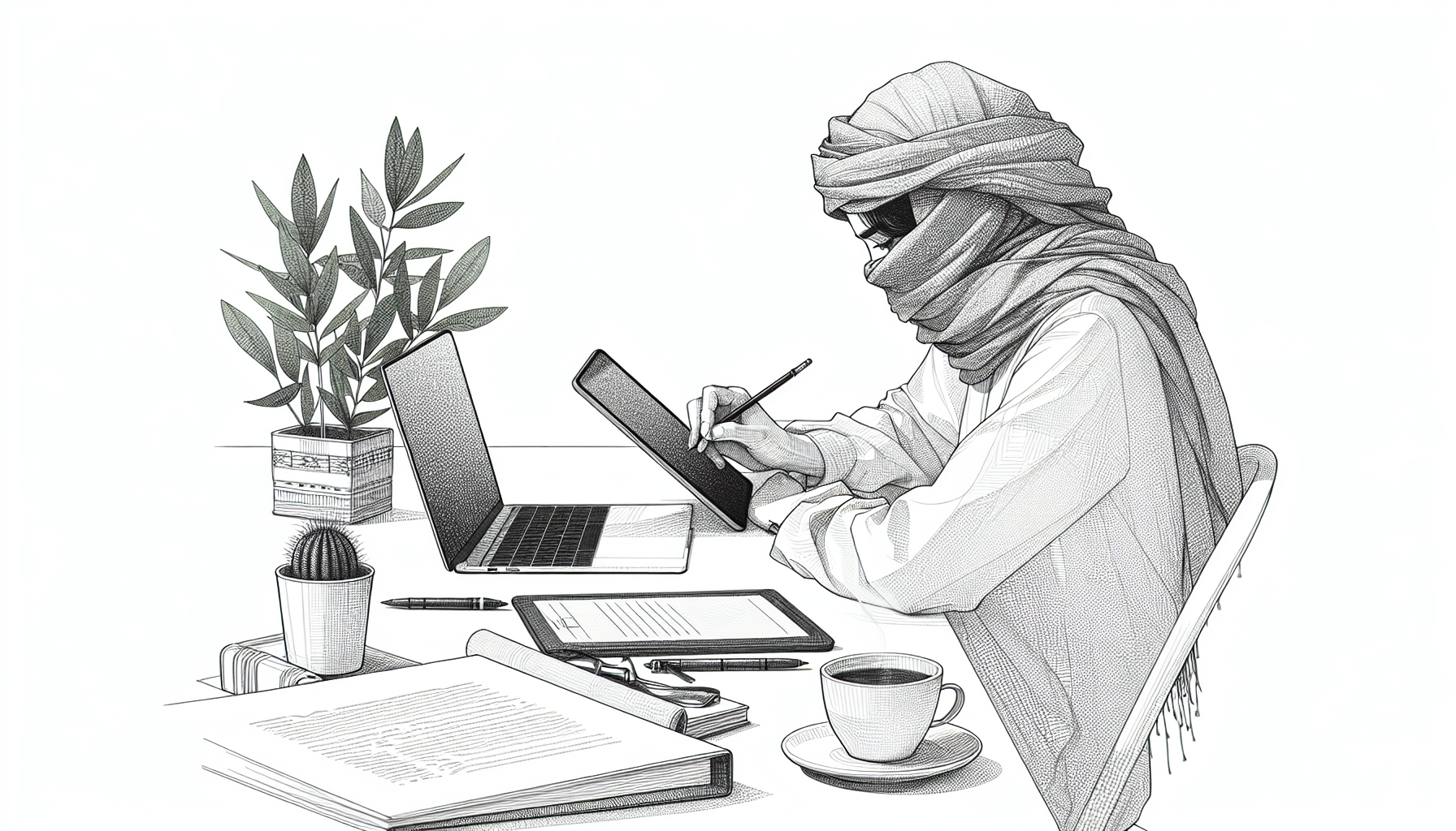 Pencil sketch illustration for: The Future of ABA Technology: What’s Coming and How to Prepare (Without the Hype): Tools, Tem