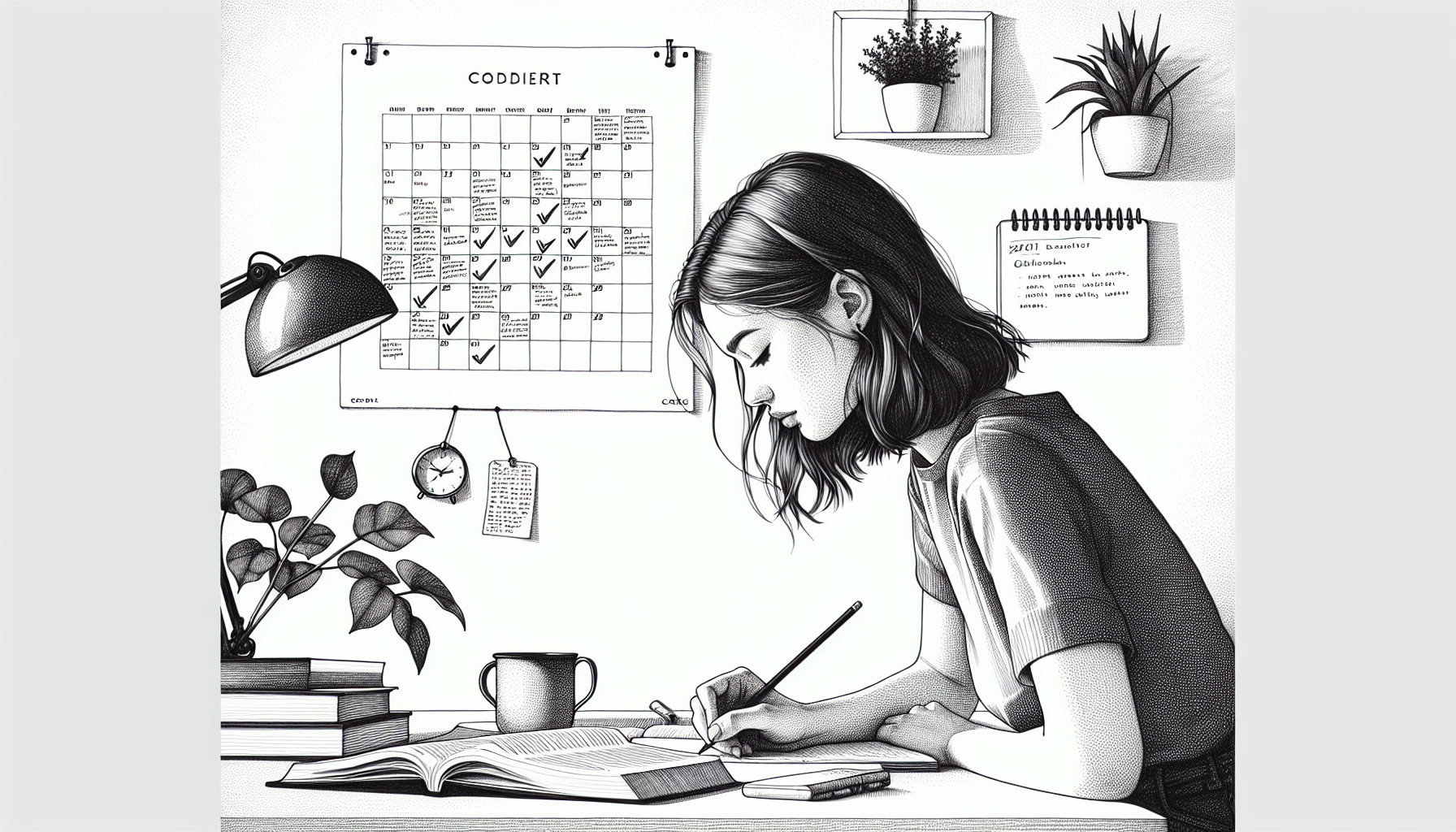 Pencil sketch illustration for: Behavioral Study Techniques for the BCBA Exam: Reinforcement, Scheduling, and Habit Design: R