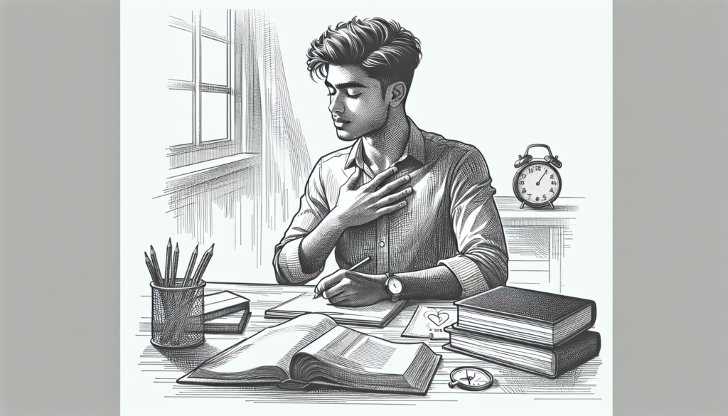 Pencil sketch illustration for: Stress Management & Exam Mindset: How to Stay Calm, Consistent, and Confident: Common Mi