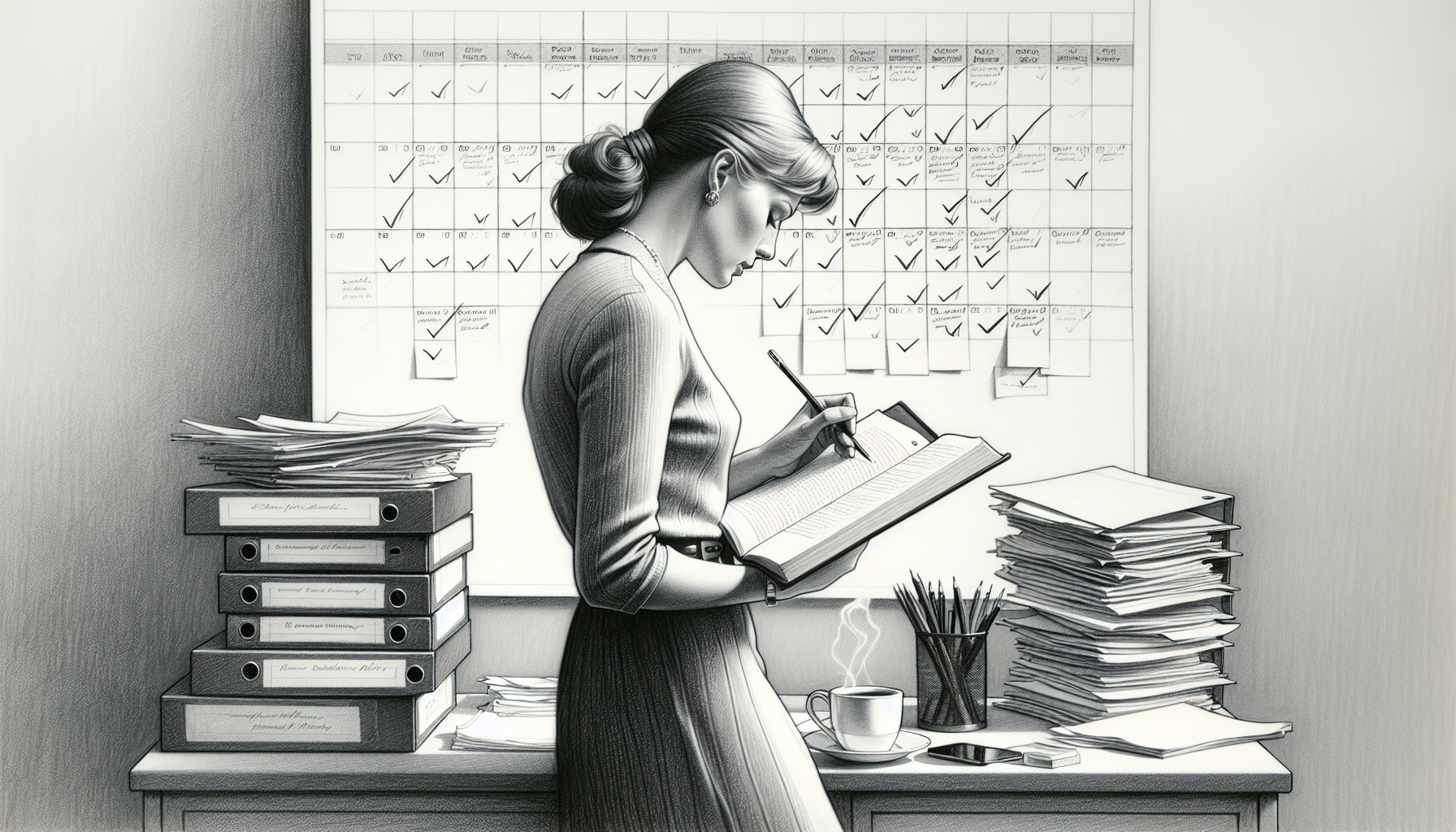 Pencil sketch illustration for: BCBA Task List Mastery: How to Study the Task List and Actually Retain It: Real-World Example