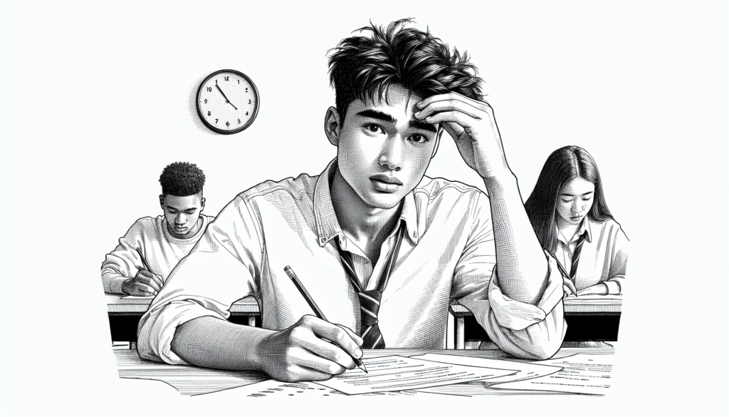 Pencil sketch illustration for: What Most People Get Wrong About Stress Management & Exam Mindset