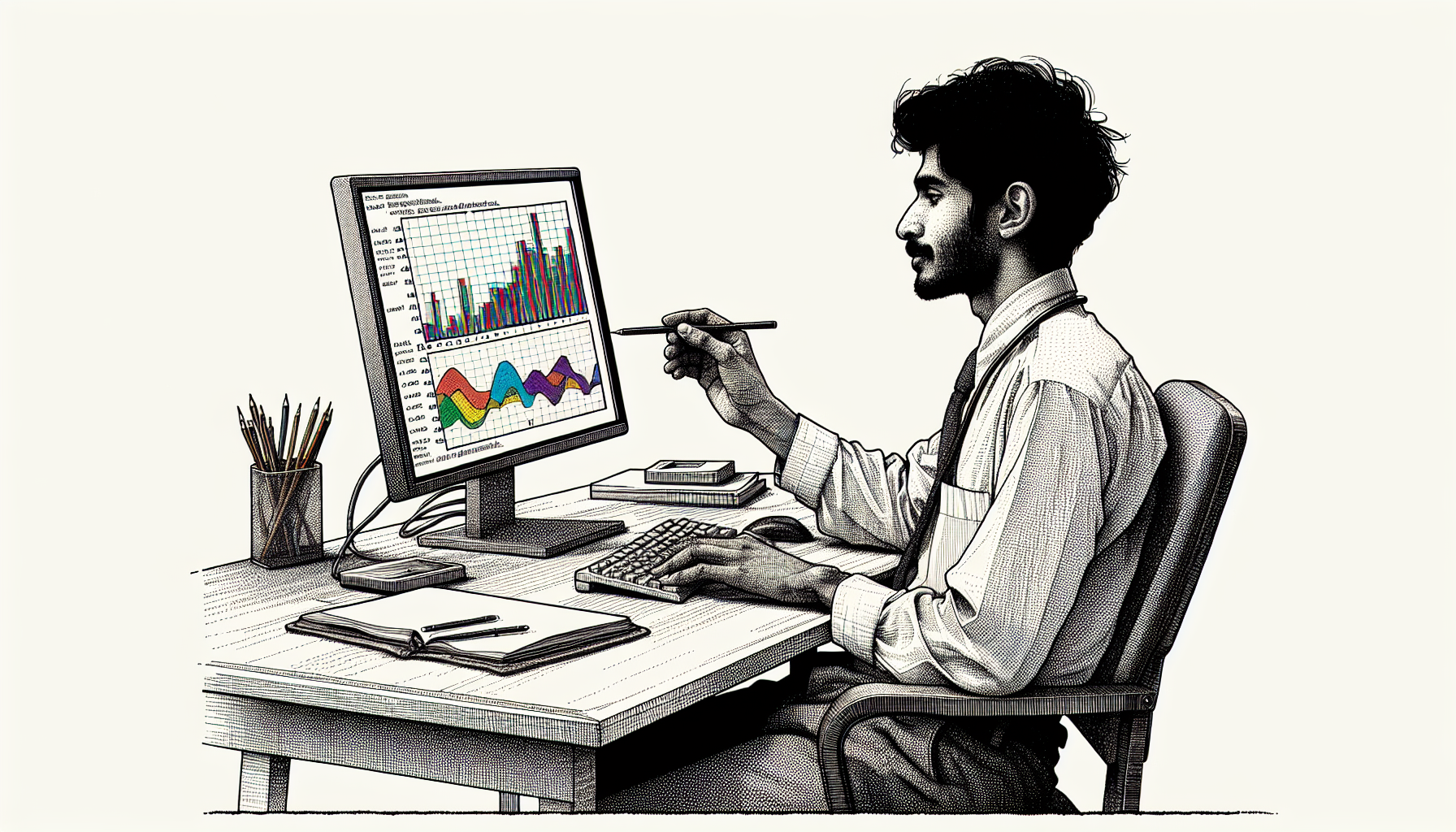 Pencil sketch illustration for: How to Know If Data Visualization & Analytics Is Actually Working