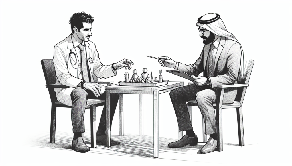 Pencil sketch illustration for: Using the teach-back method to improve staff implementation of naturalistic environmental tea