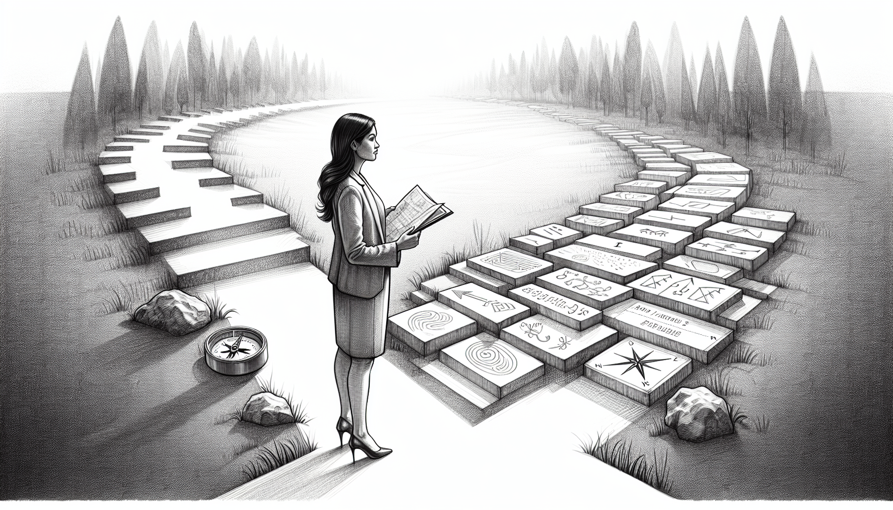 Pencil sketch illustration for: What Most People Get Wrong About Career Pathways & Professional Growth