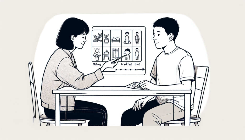 Pencil sketch illustration for: Teaching nonarbitrary temporal relational responding in adolescents with autism
