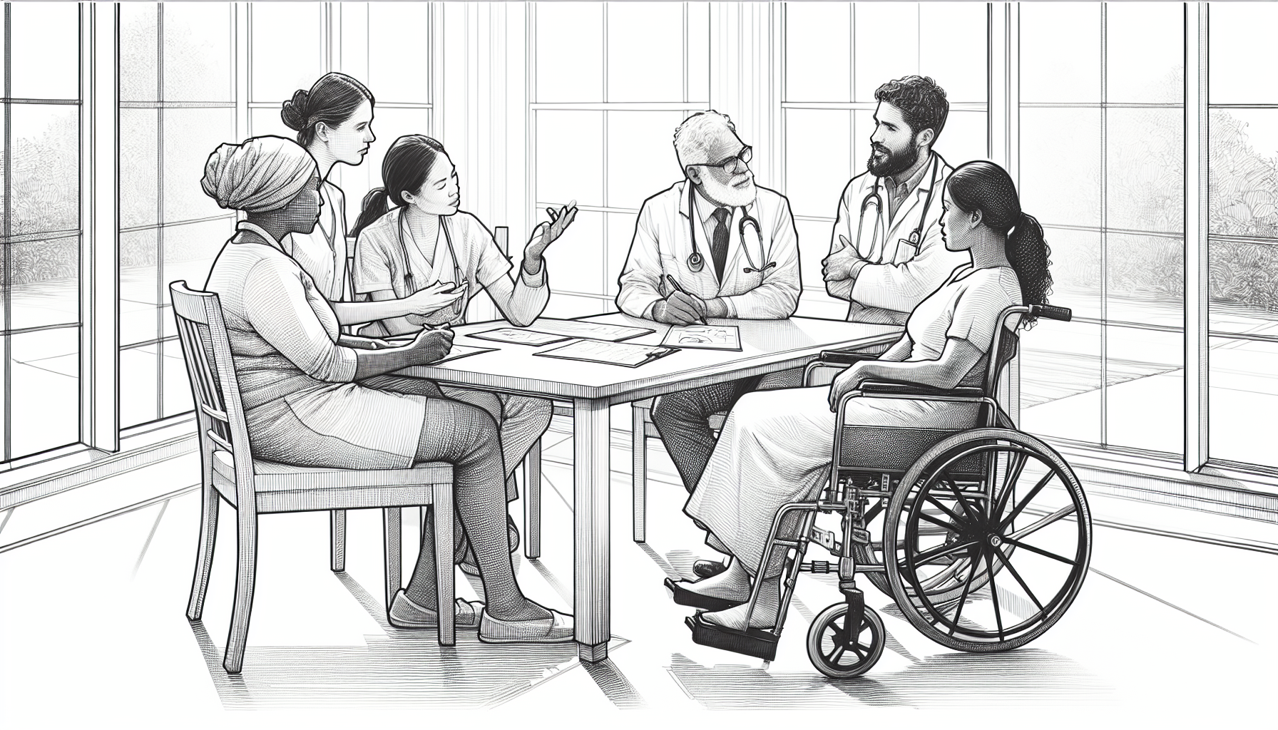 Pencil sketch illustration for: When to Rethink Your Approach to Caregiver Collaboration