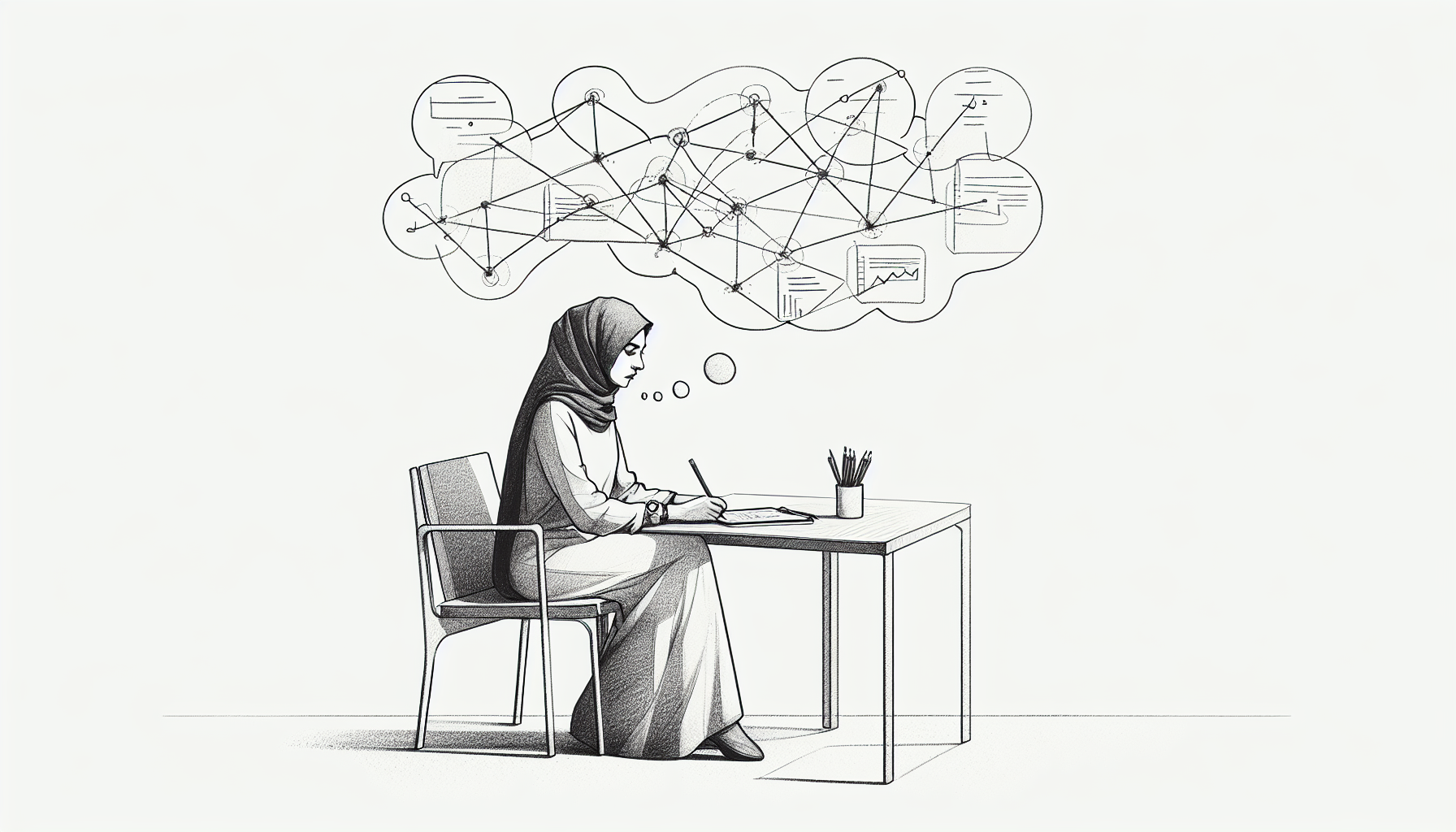 Pencil sketch illustration for: A.2. Explain the philosophical assumptions underlying the science of behavior analysis (e.g.,