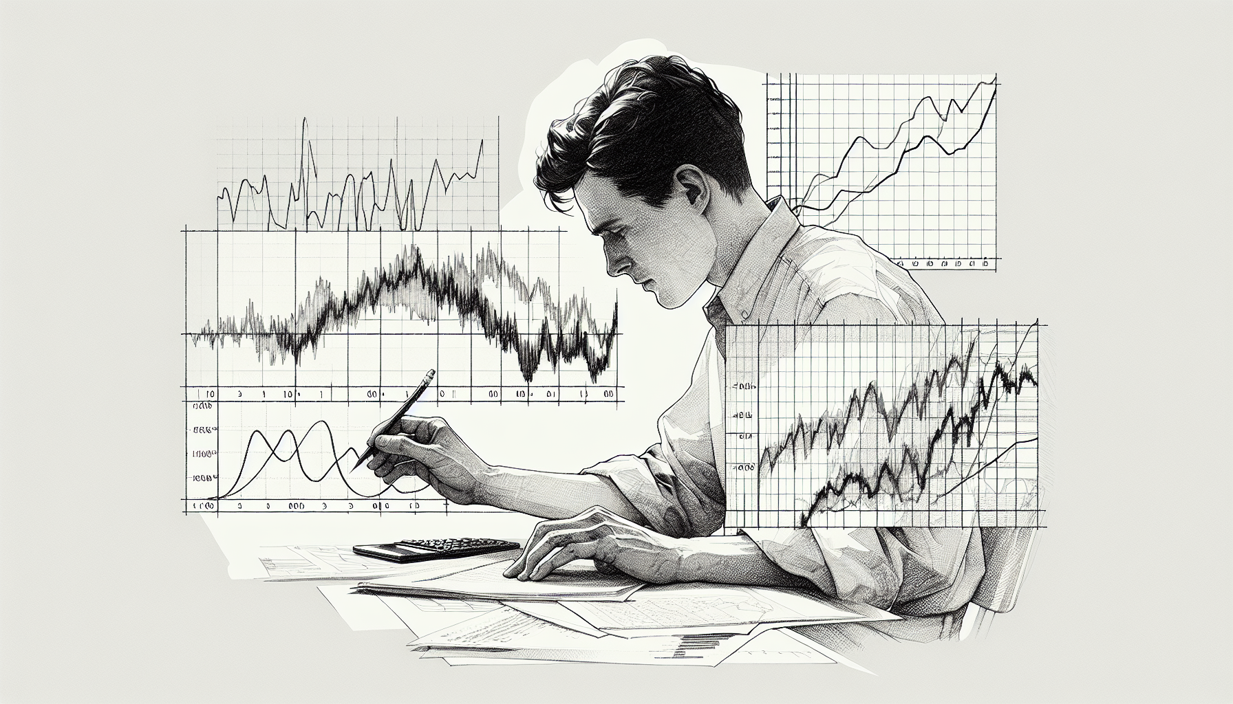 Pencil sketch illustration for: D.7. Distinguish among reversal, multiple-baseline, multielement, and changing-criterion desi