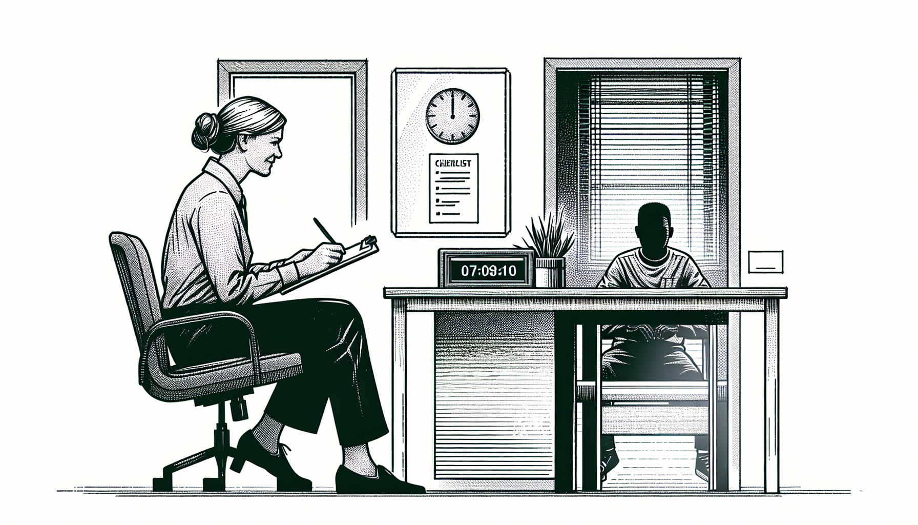 Pencil sketch illustration for: C.12. Select a measurement procedure to obtain representative procedural integrity data that