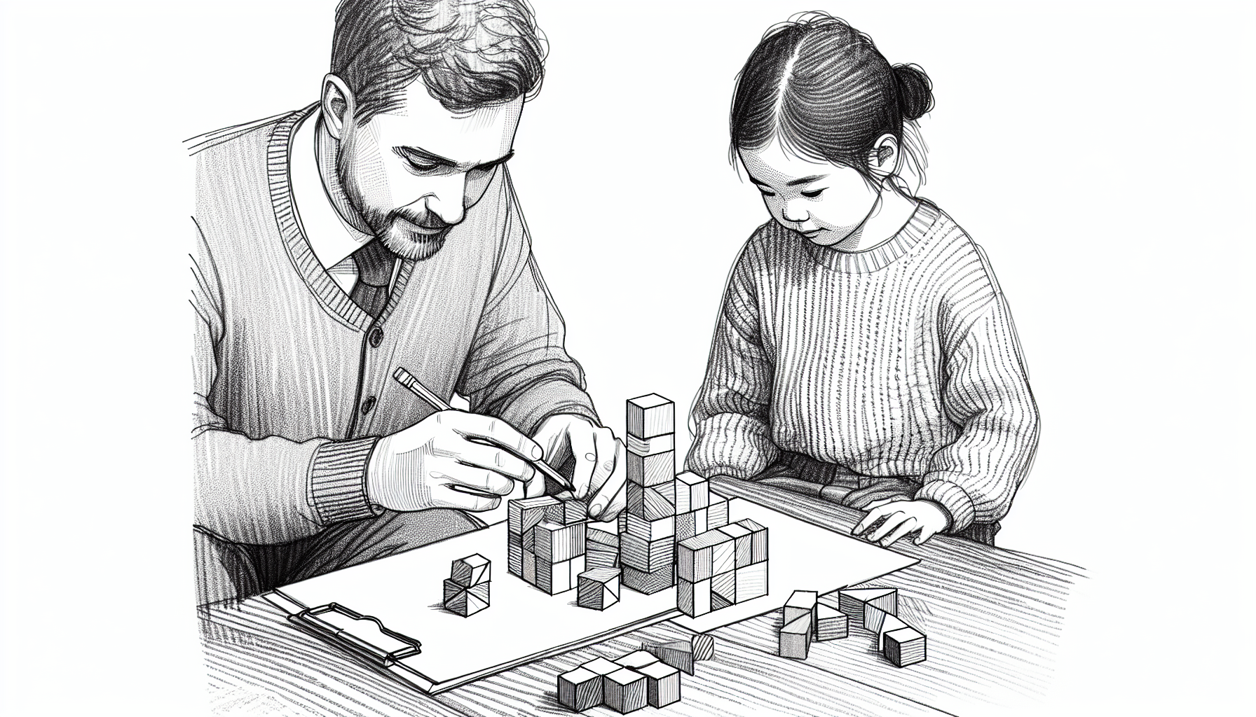 Pencil sketch illustration for: G.19. Design and evaluate procedures to promote emergent relations and generative performance