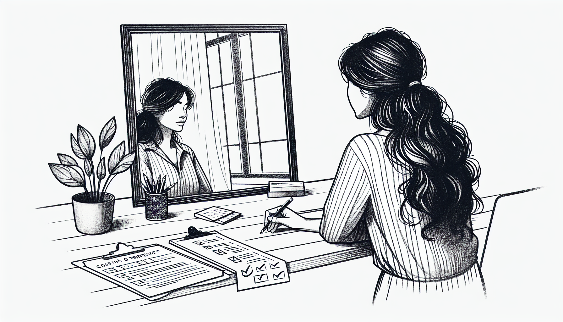 Pencil sketch illustration for: E.11. Identify personal biases and how they may interfere with professional activity.