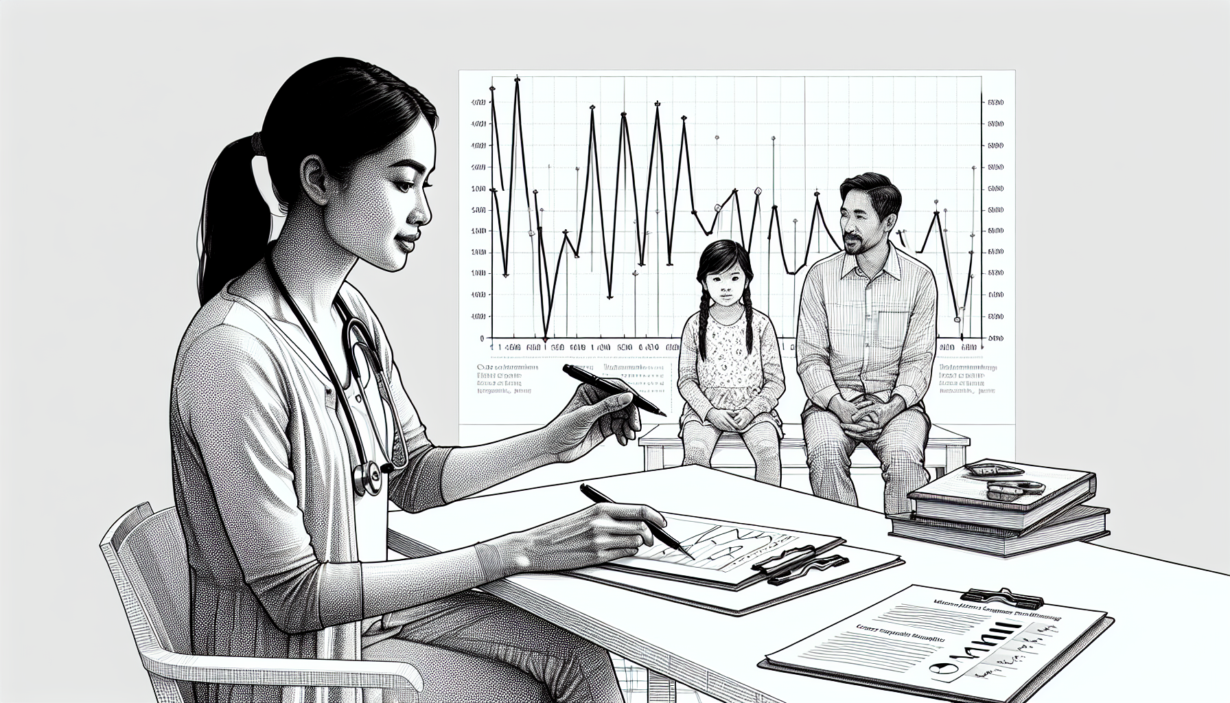 Pencil sketch illustration for: D.6. Critique and interpret data from single-case experimental designs.