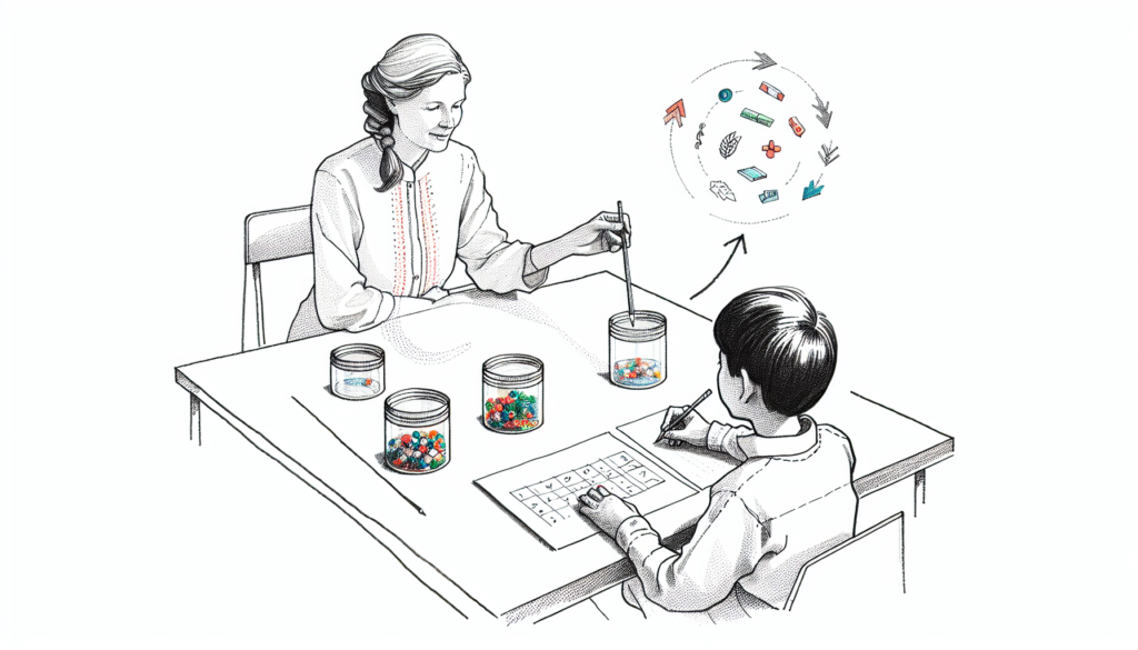 Pencil sketch illustration for: G.1. Design and evaluate positive and negative reinforcement procedures.