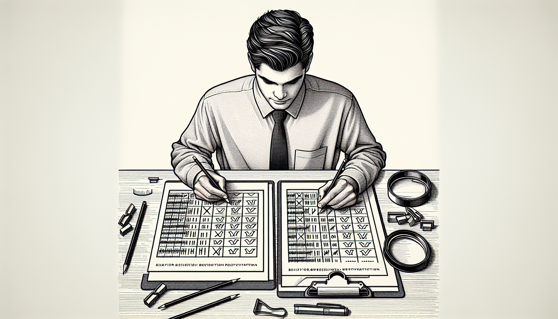 Pencil sketch illustration for: C.8. Evaluate the validity and reliability of measurement procedures.