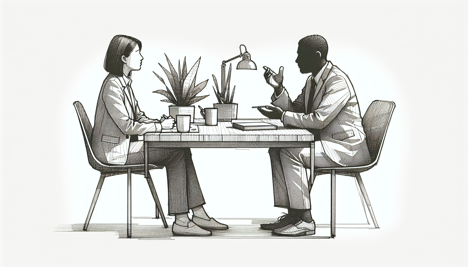 Pencil sketch illustration for: I.2. Identify and apply strategies for establishing effective supervisory relationships.