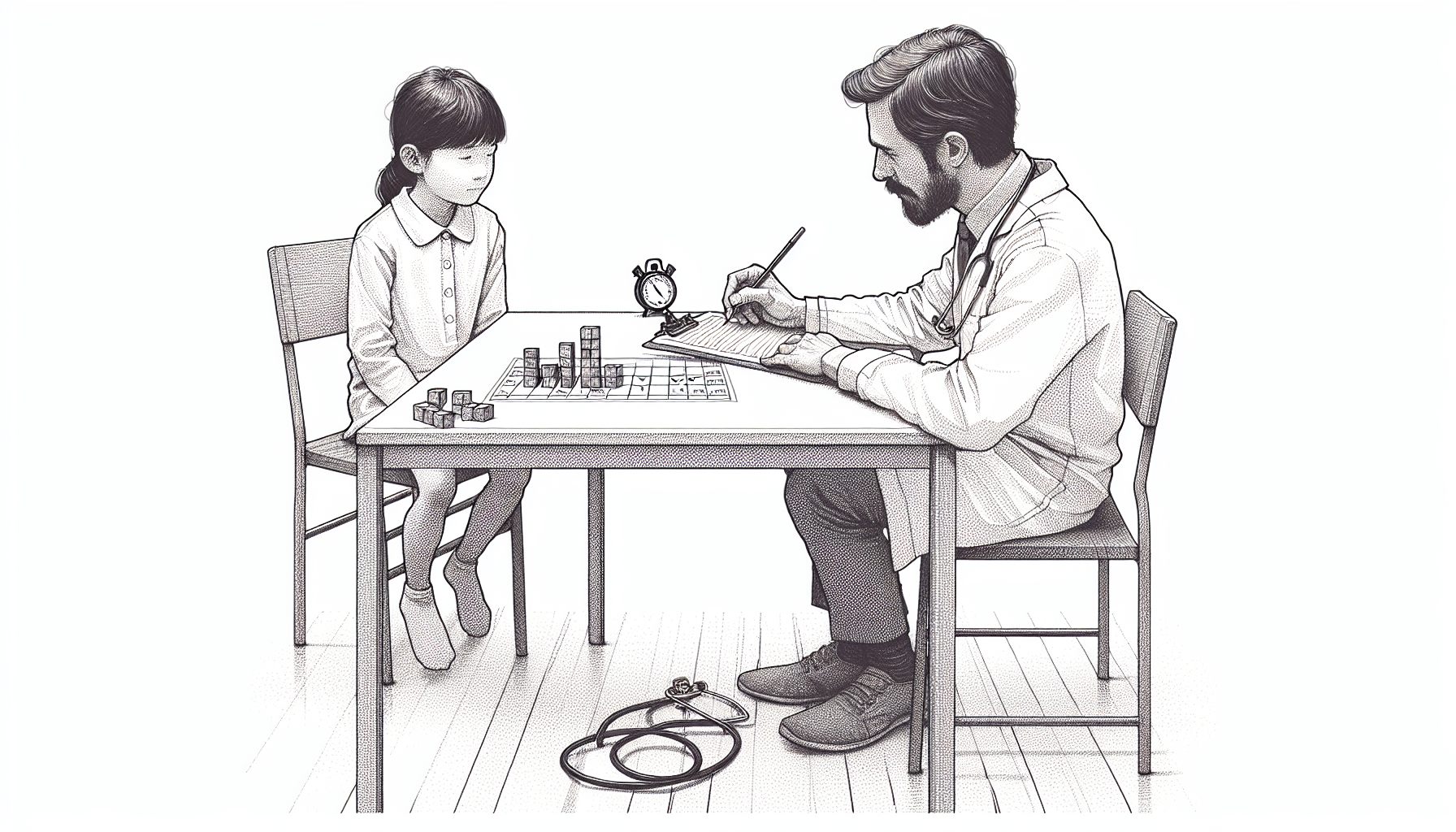 Pencil sketch illustration for: C.7. Measure efficiency (e.g., trials to criterion, cost-benefit analysis, training duration)