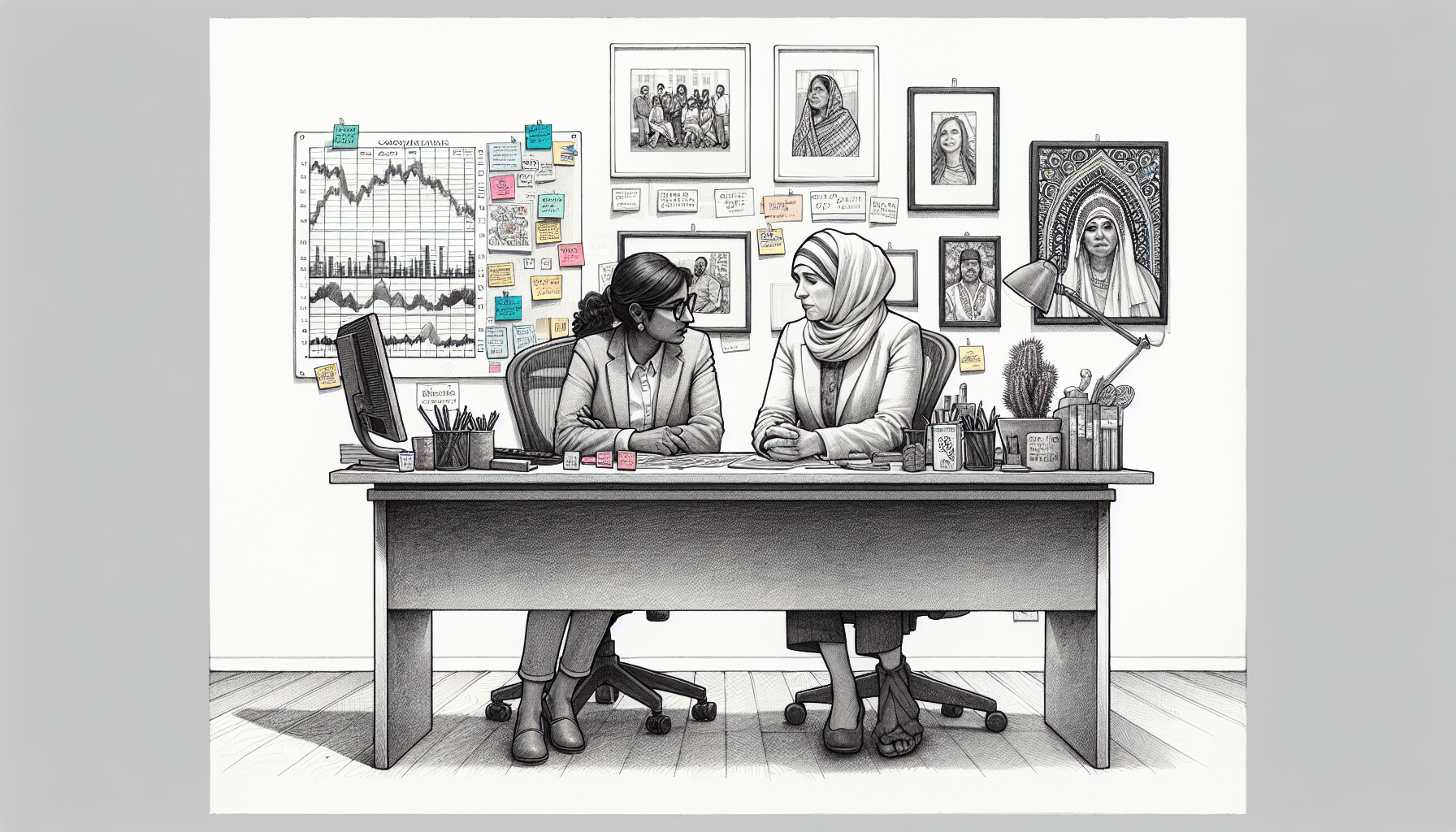 Pencil sketch illustration for: I.5. Identify and apply empirically validated and culturally responsive performance managemen