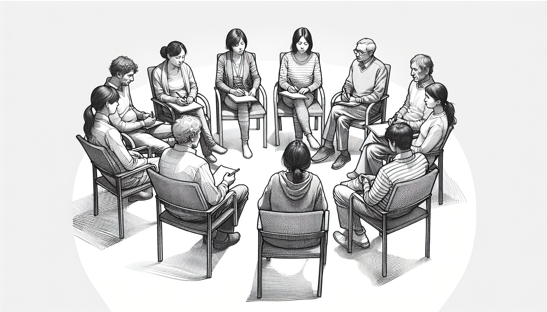 Pencil sketch illustration for: E.10. Apply culturally responsive and inclusive service and supervision activities.