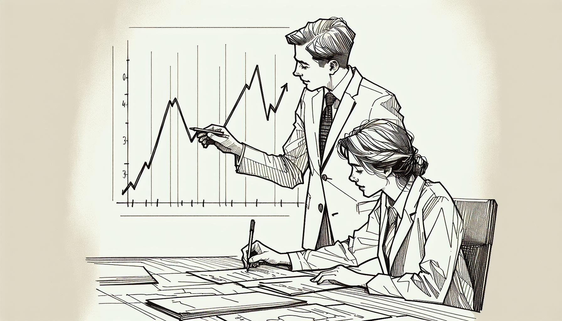 Pencil sketch illustration for: I.7. Make data-based decisions about the efficacy of supervisory practices.