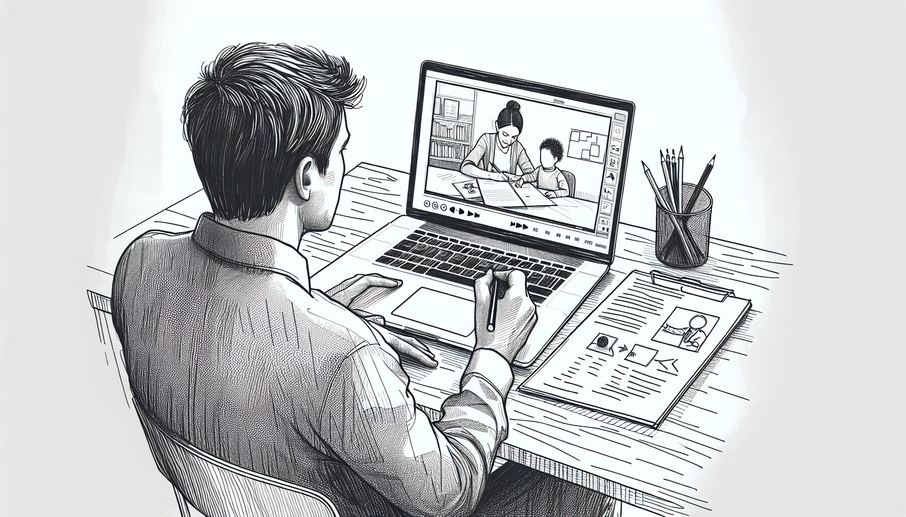 Pencil sketch illustration for: F.5. Design and evaluate descriptive assessments.