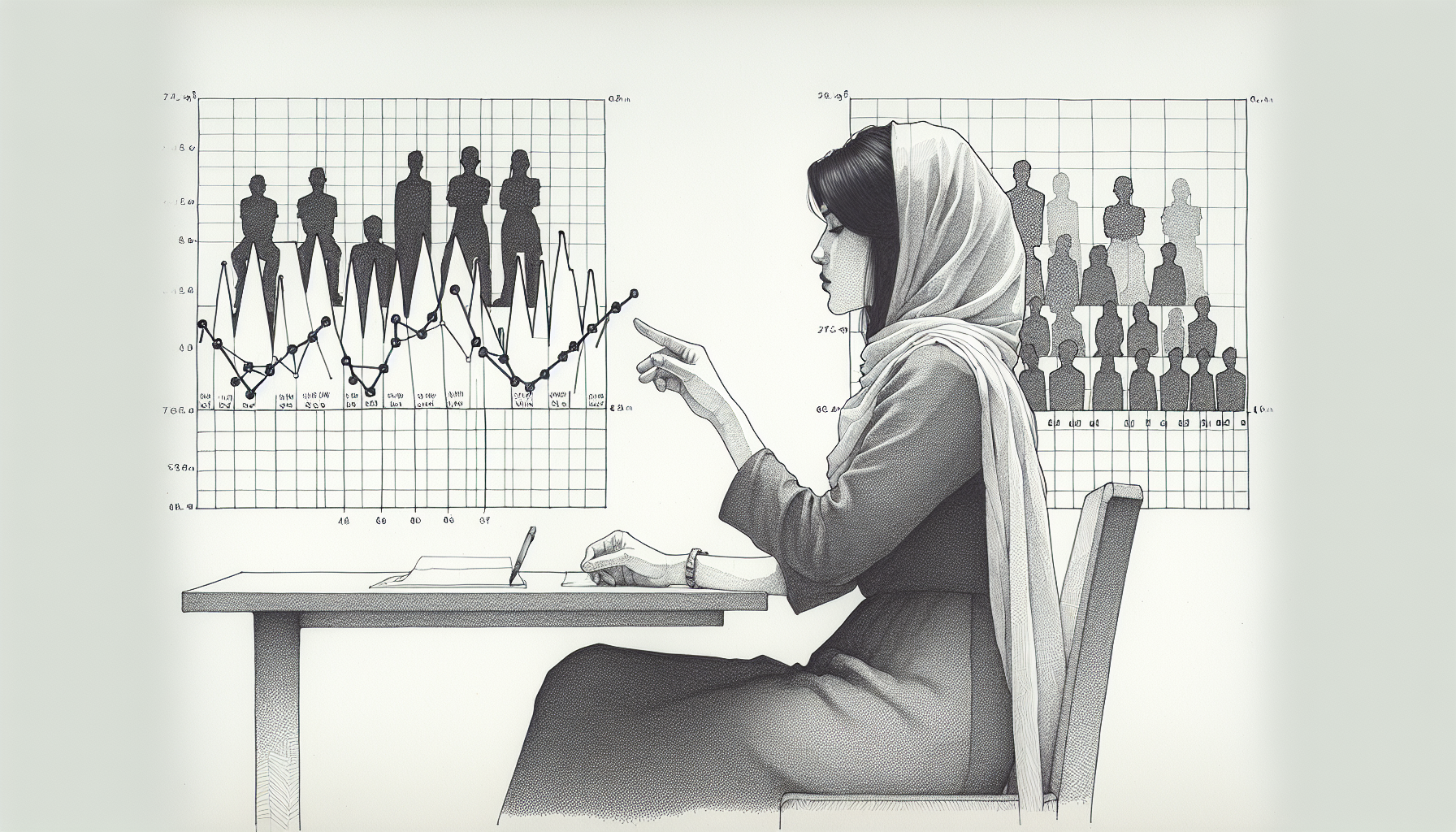 Pencil sketch illustration for: D.5. Identify the relative strengths of single-case experimental designs and group designs.