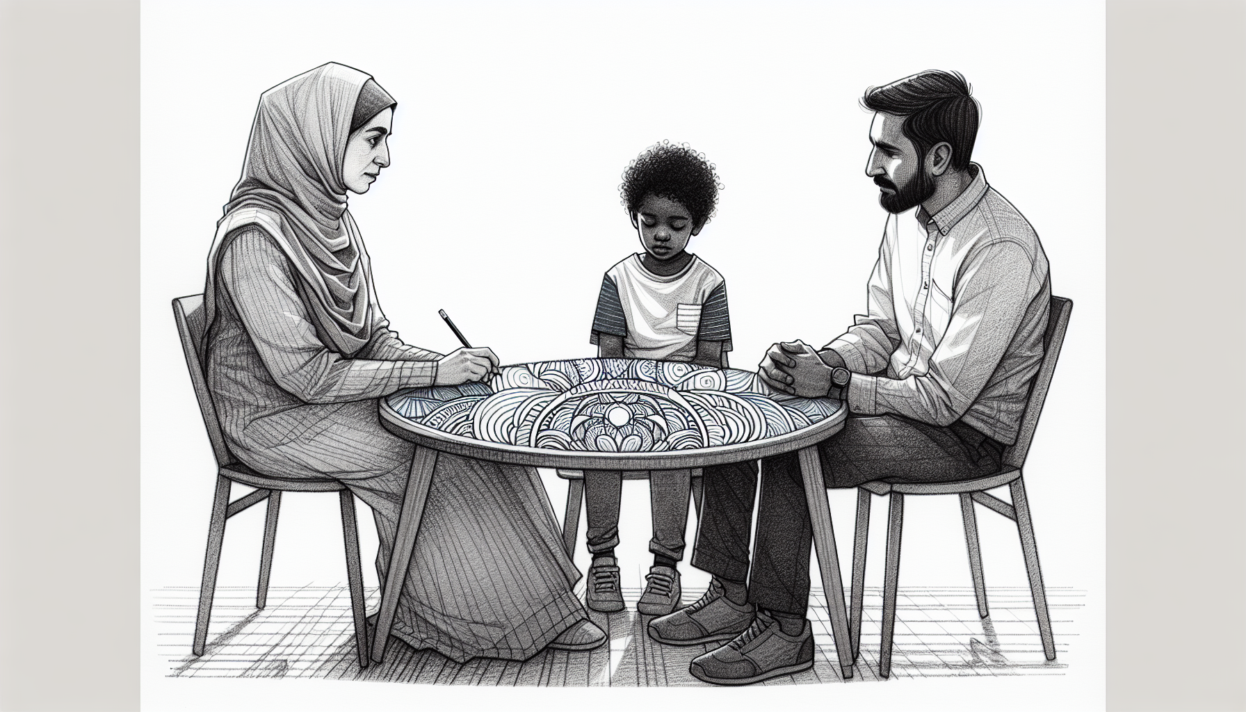 Pencil sketch illustration for: E.7. Identify types of and risks associated with multiple relationships and mitigation strate