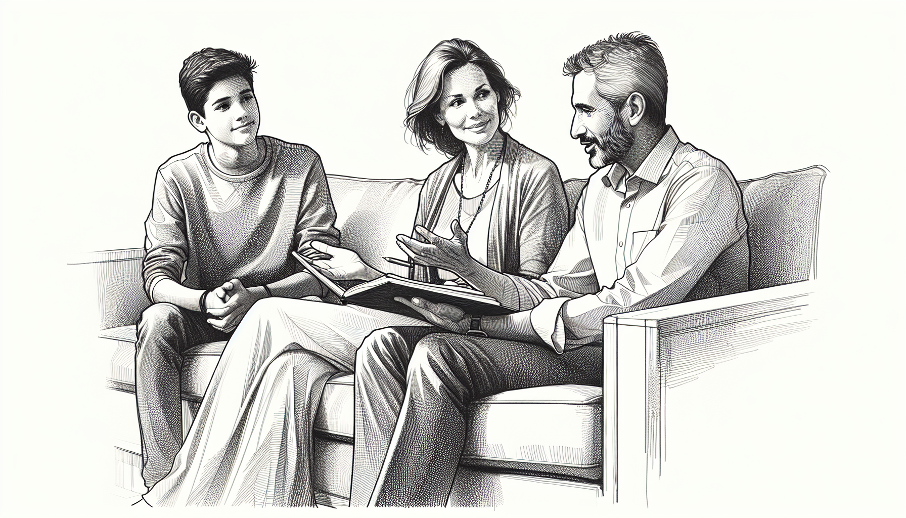 Pencil sketch illustration for: E.9. Engage in cultural humility in service delivery and professional relationships.