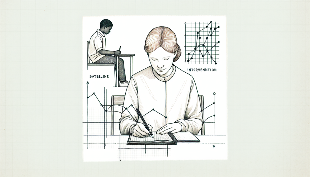 Pencil sketch illustration for: D.9. Apply single-case experimental designs.