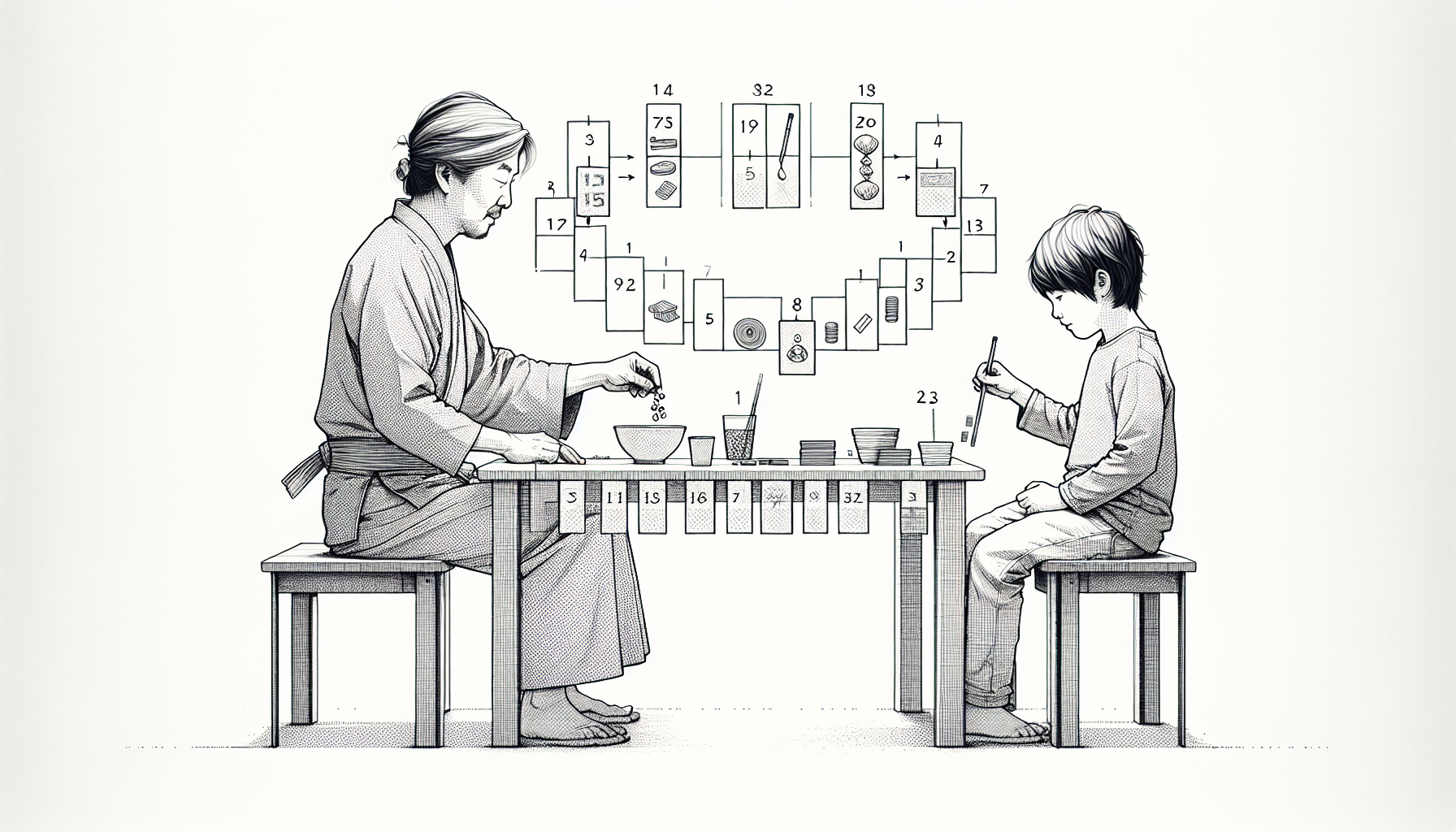 Pencil sketch illustration for: G.12. Select and implement chaining procedures.