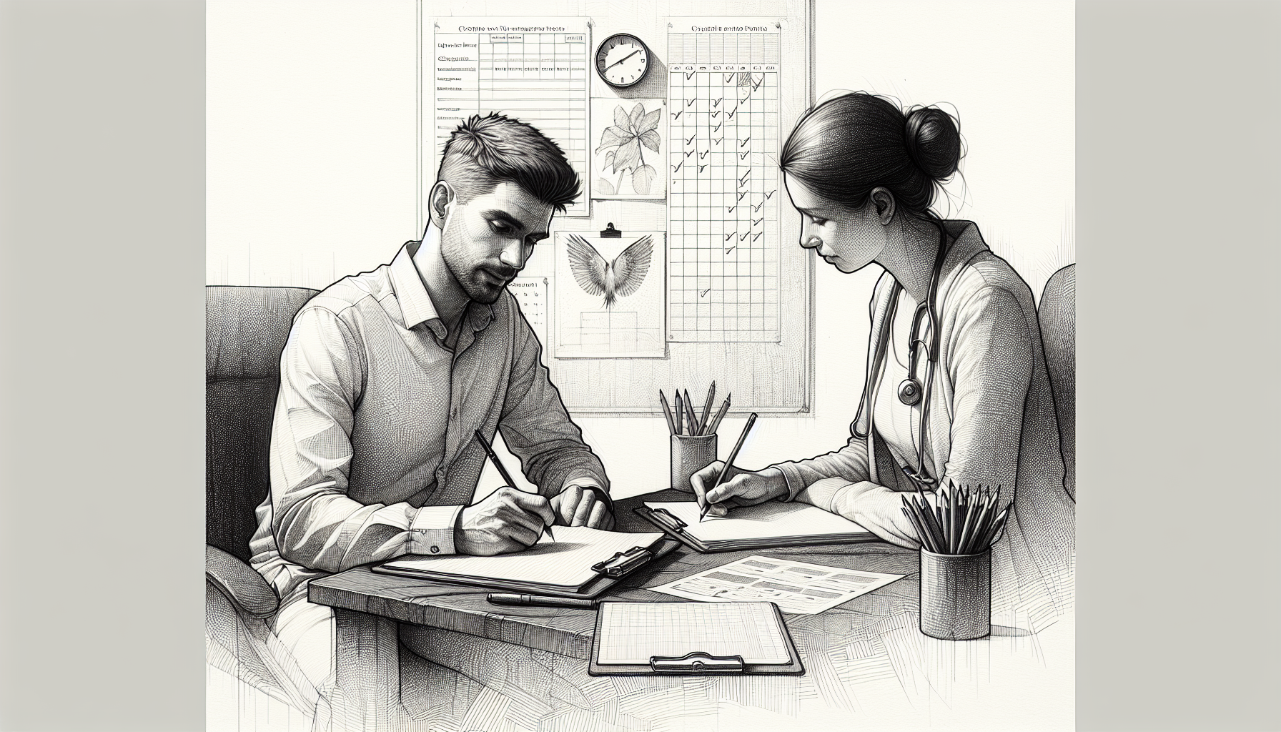 Pencil sketch illustration for: H.5. Plan for and attempt to mitigate possible relapse of the target behavior.