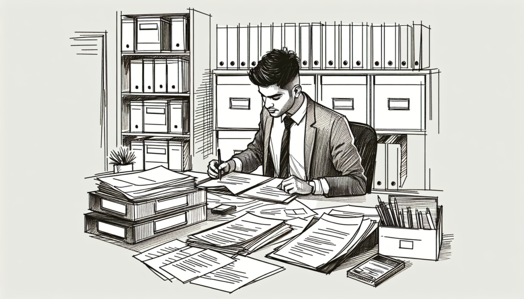 Pencil sketch illustration for: F.1. Identify relevant sources of information in records at the outset of the case.