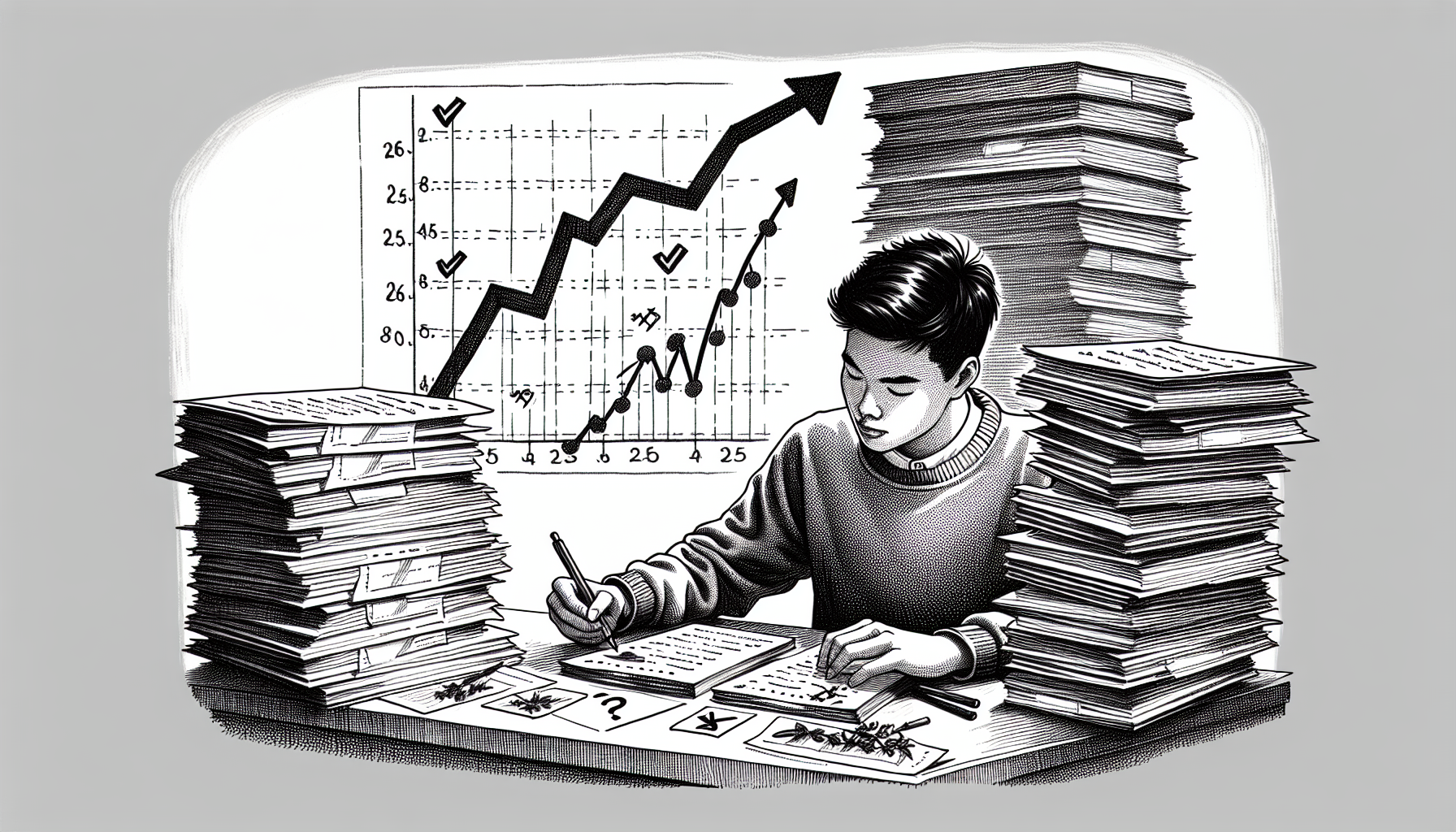 Pencil sketch illustration for: How to Know If Mock Exam Practice Is Actually Working