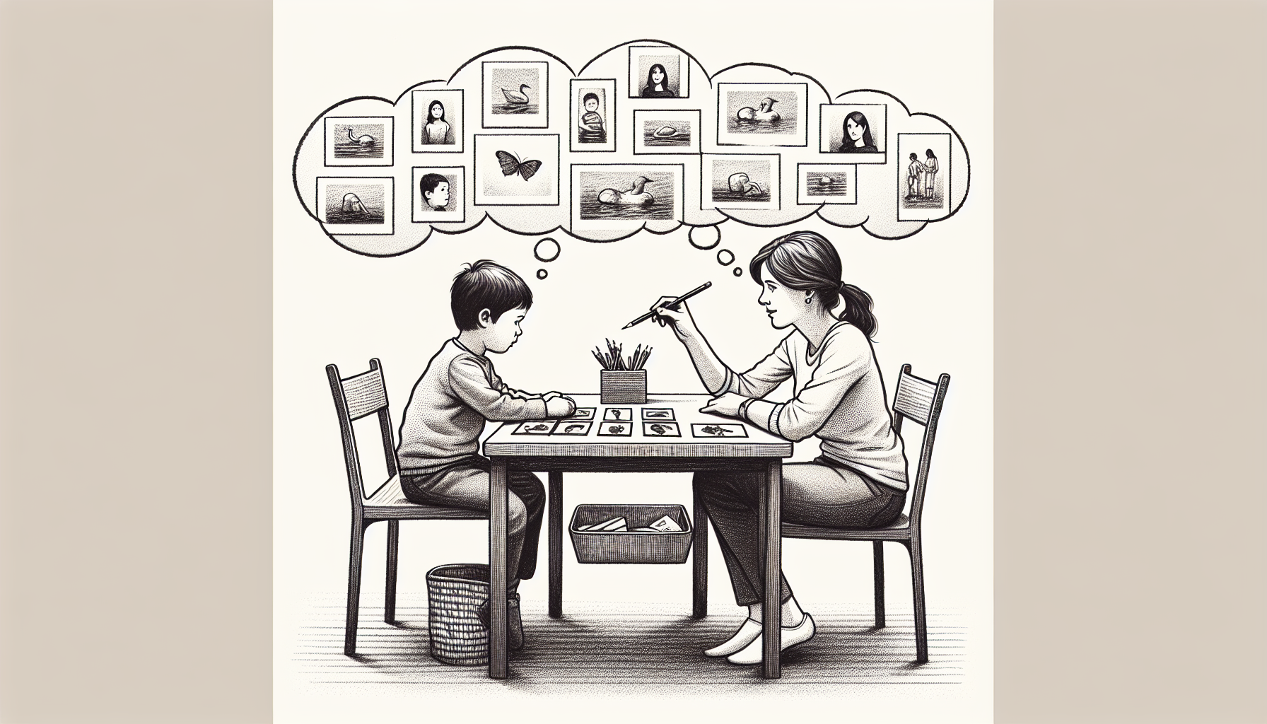 Pencil sketch illustration for: Acquisition of incidental bidirectional naming: Isolating the effects of probing and mixed-op