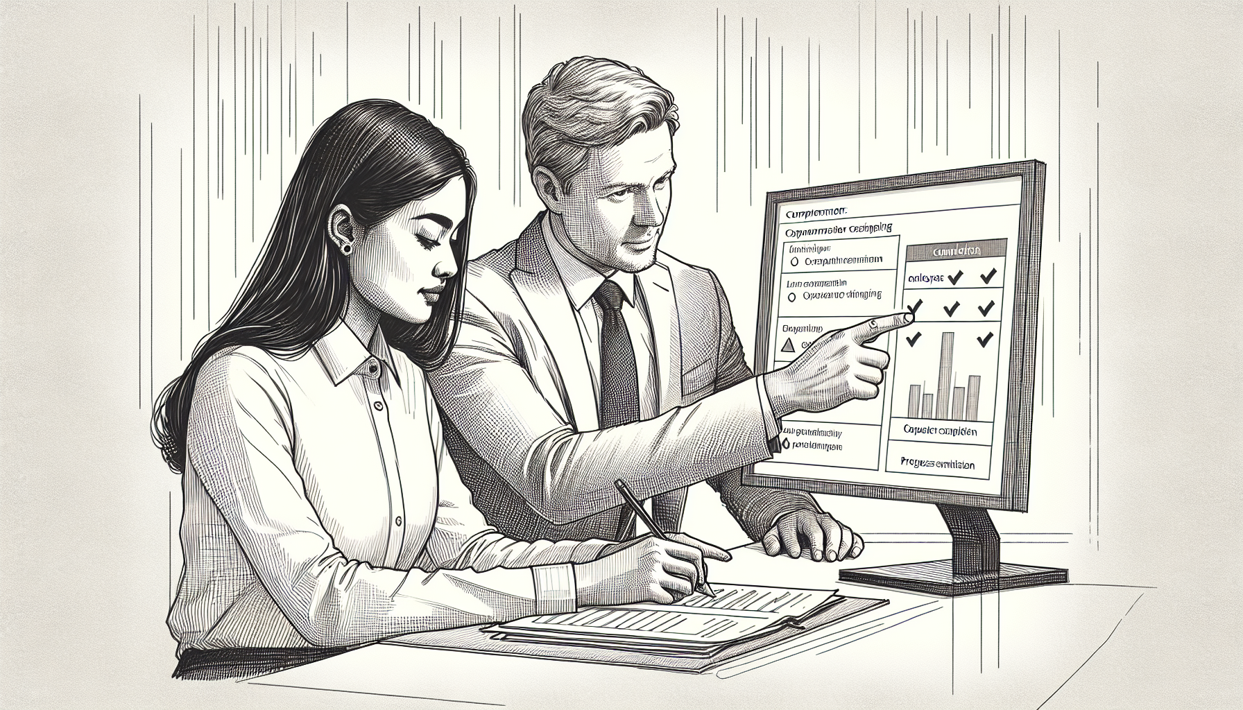 Pencil sketch illustration for: How to Know If Onboarding & Training Is Actually Working