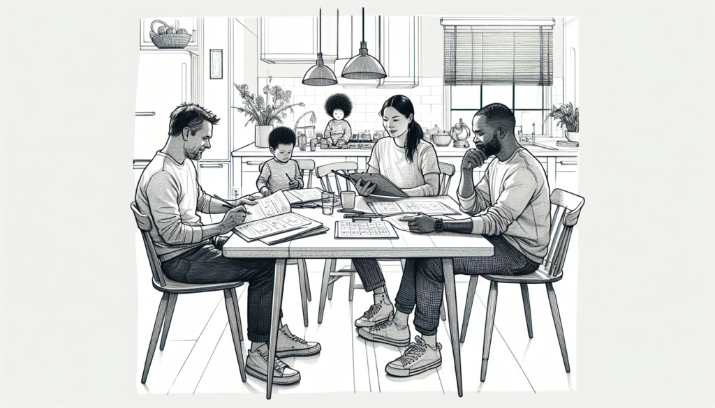 Pencil sketch illustration for: Caregiver Collaboration in ABA: Buy-In, Training, and Real-World Follow-Through: Common Mista