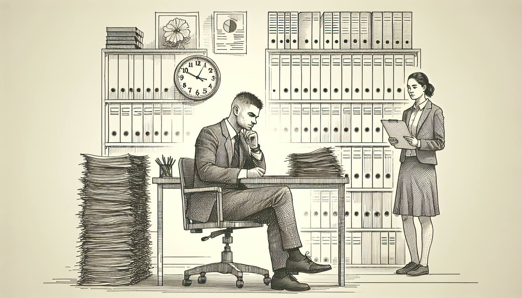Pencil sketch illustration for: Behavior analyst & trainee workloads: Baseline reports, ethical implications, and practi