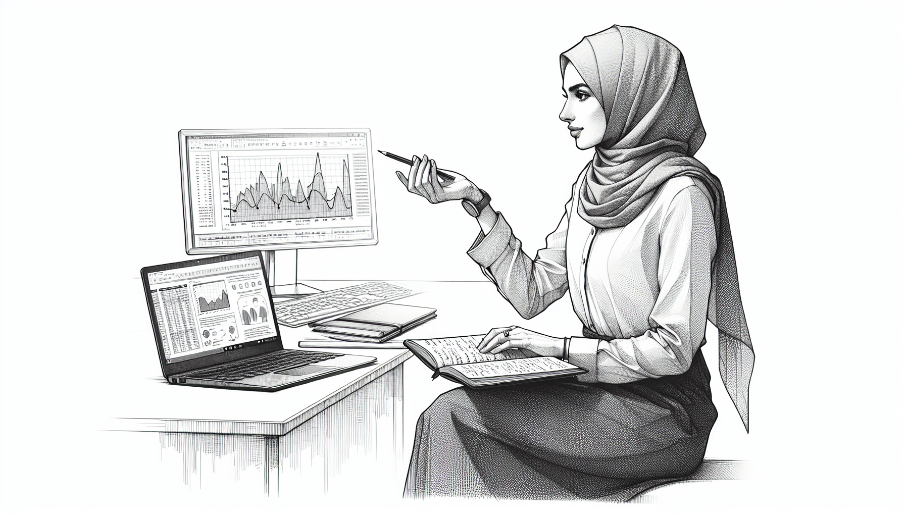 Pencil sketch illustration for: Incorporating qualitative data when training behavior analysts