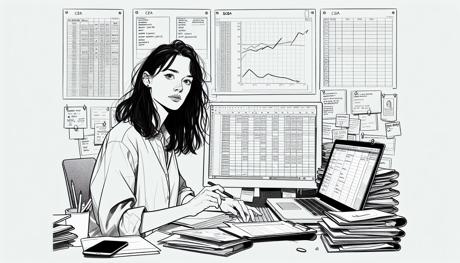 Pencil sketch illustration for: Caseload Calculator: Right-Sizing BCBA Assignments to Prevent Burnout
