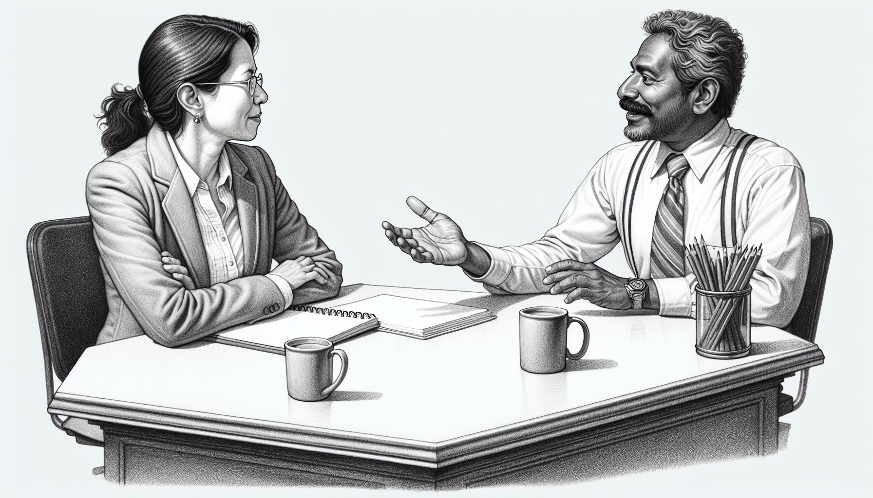 Pencil sketch illustration for: Stay Interviews in ABA: A Template for Learning Why Staff Stay